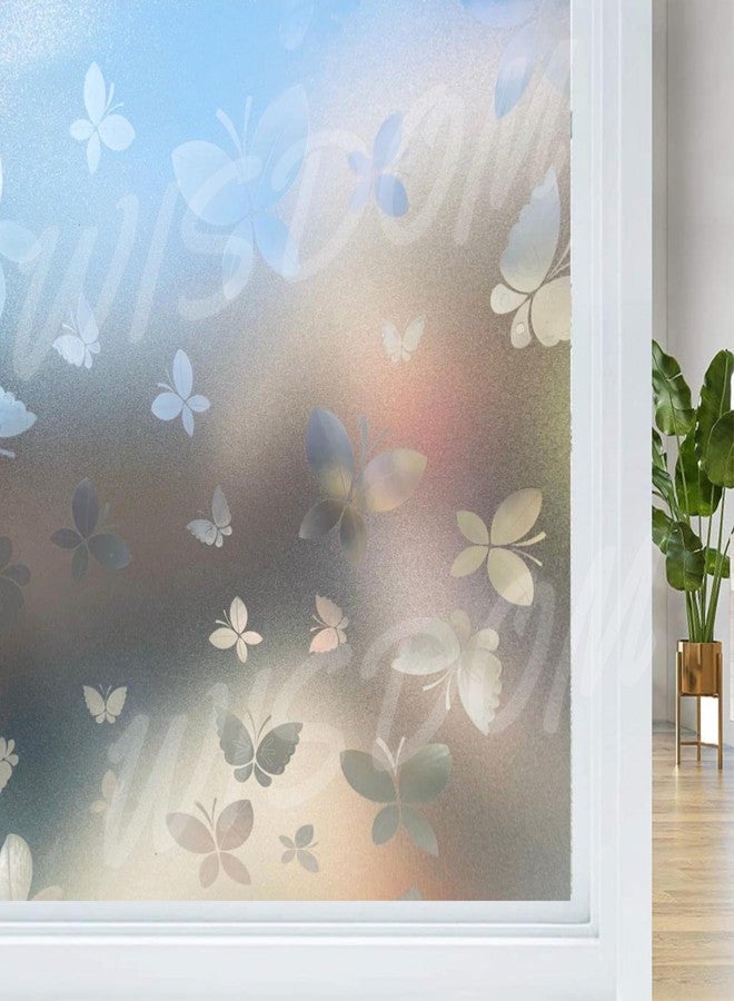 ويسدم فيلم زجاجي مصنفر بنقشة فراشة من WISDOM، فيلم زجاجي للخصوصية، فيلم زجاجي غير لاصق، فيلم زجاجي مزخرف للمنزل والمكتب وغرفة دراسة الأطفال وغرفة الاجتماعات (24 × 60) - Image 3